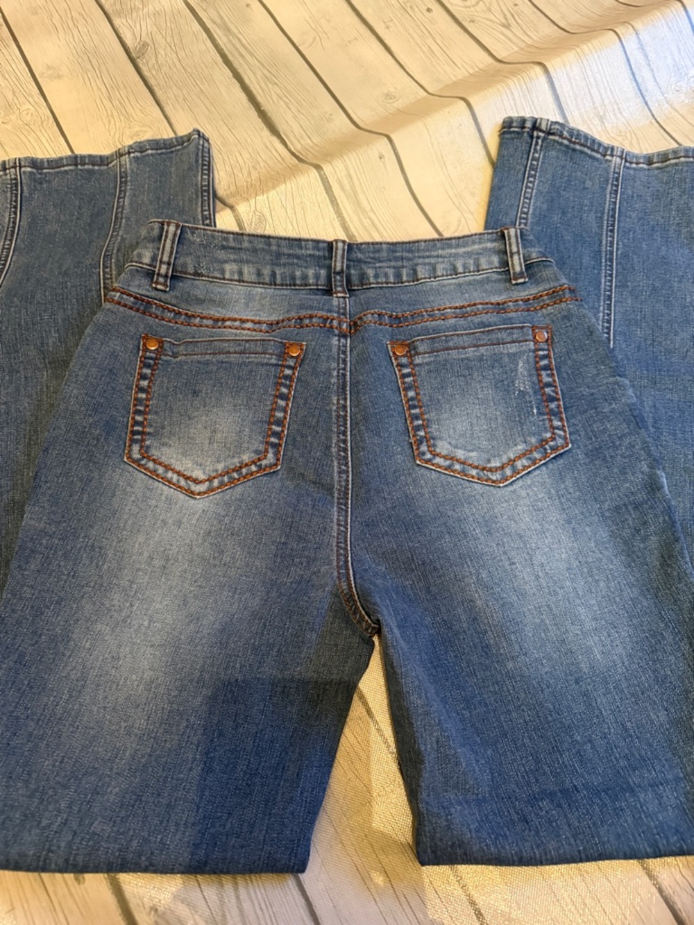 Flamingals Women's Blue High-Waist Straight Jeans - Picture 4 of 7